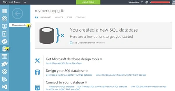 Azure Mobile Service created