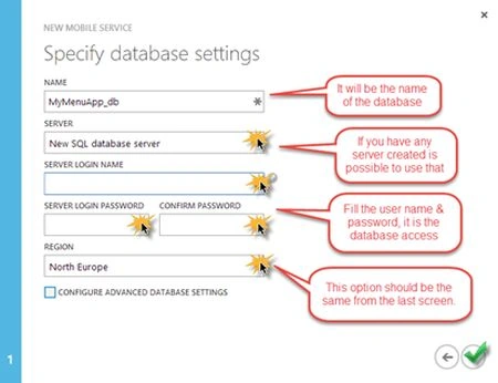 database setting