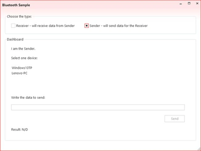 select a device for send the message