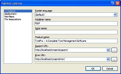 Publish options