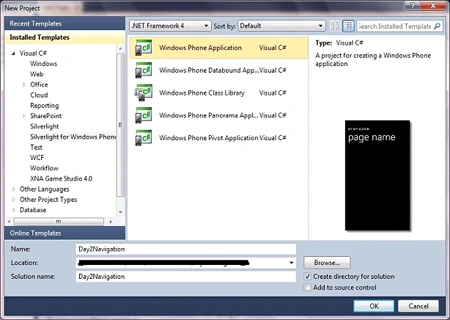 Windows phone 7 Navigation