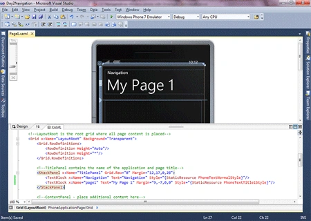 Navigation in Windows phone7
