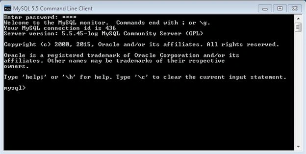 MySql Command prompt