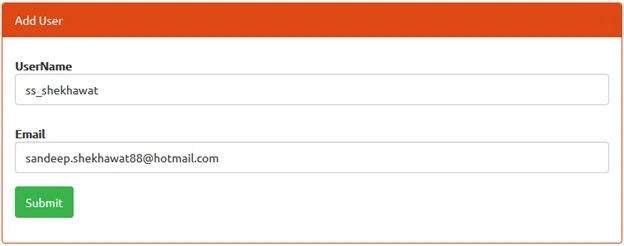 Add User UI Form