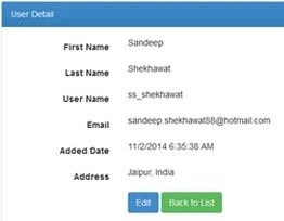 User Detail UI