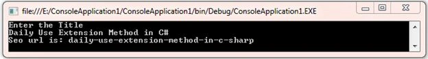 Output for SEO friendly URL