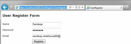User registration