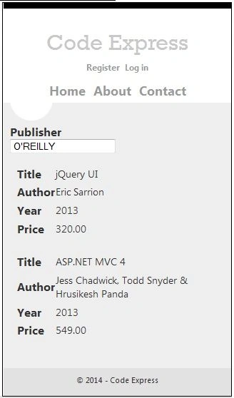 publisher dropdown list