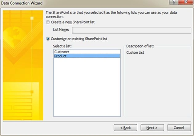 Customize option