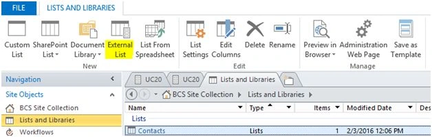 External List