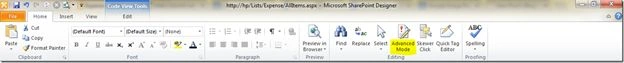 Mode button from the tool bar