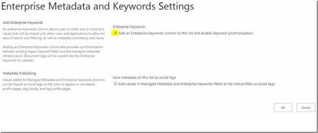 interprise metadata and keword