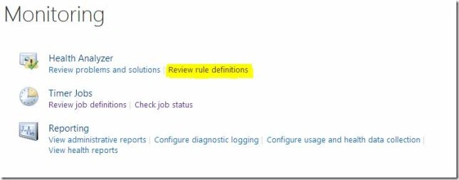 Health Analyzer Monitroing
