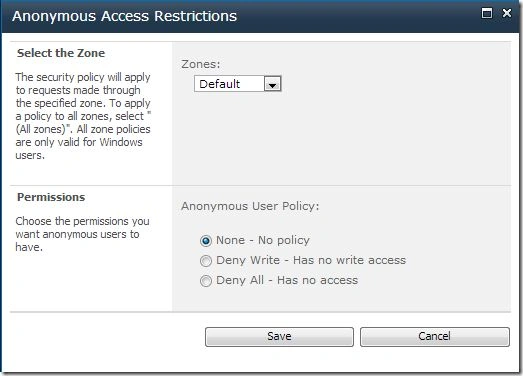 Default Zone Policy