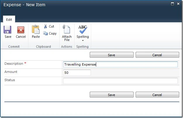 Create a new Item