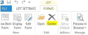 From the ribbon choose the Delete