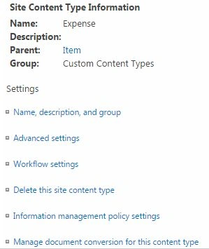 site content type
