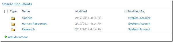 List with folders