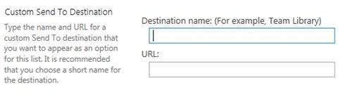 Destination section