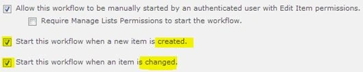 workflow on item creation and updating