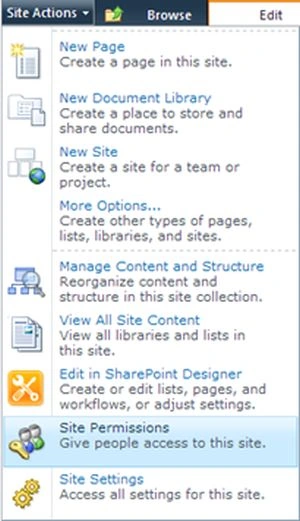 Site Actions