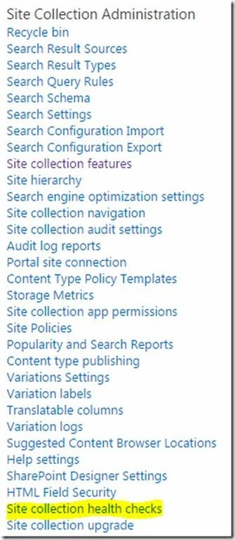 site collection health