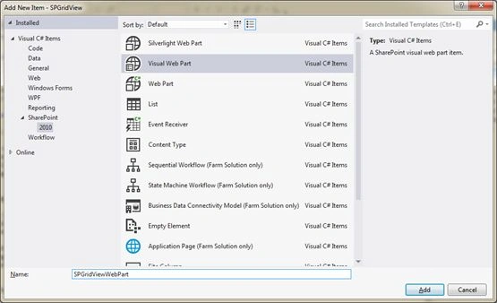 Add a visual web part