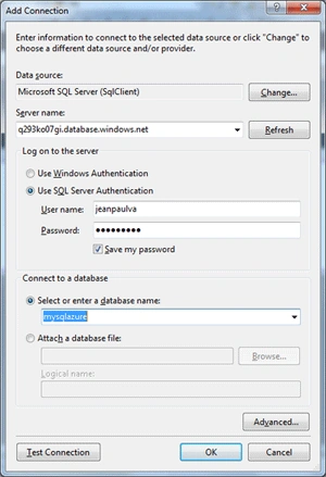 windows SQL Azure