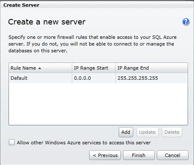 SQL Azure database