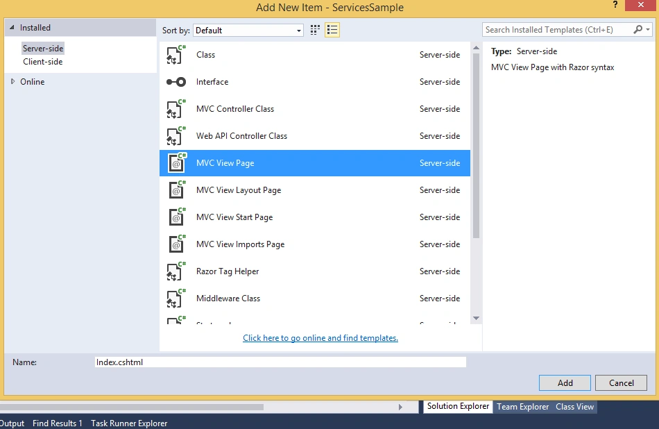 MVC View Page