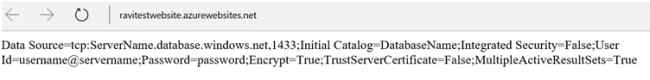 Connection String Retrieved