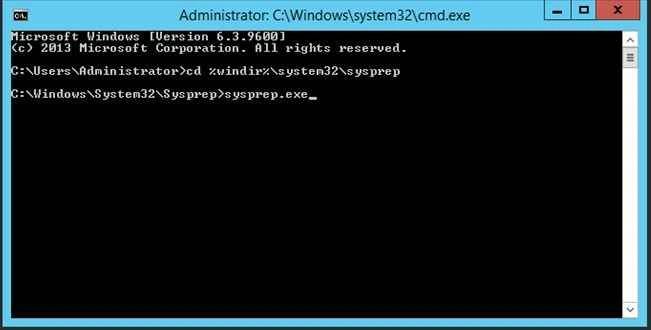 run sysprep