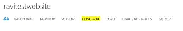 Go to Configure Tab