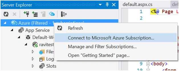 Login with your Azure Subscription account