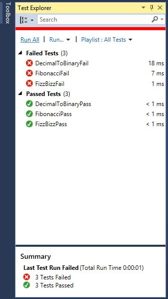 test explorer
