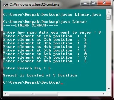 Linear Search in Java