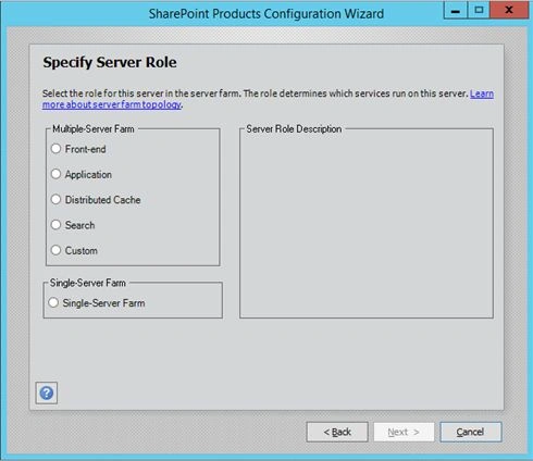 Specify server role