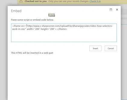 insert Embed script