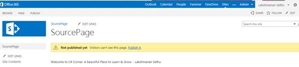 Publish the Page