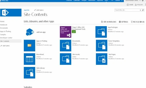 Site contents Page