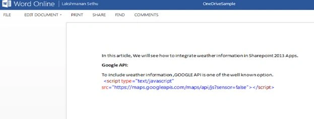 content of Document after changes