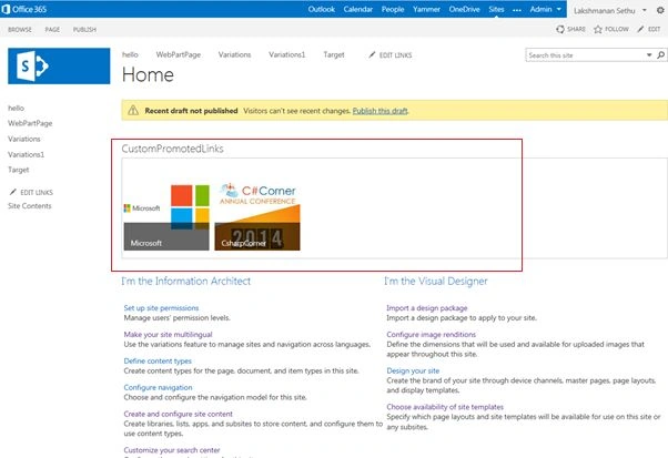 home page of your promoted products