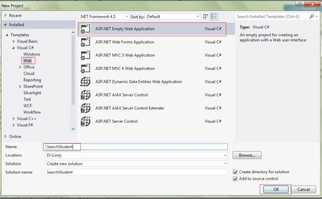 create a new Web application