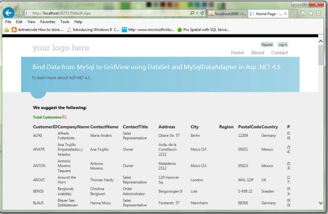 Bind GridView with data