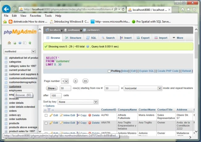 MySQL Wamp Server database