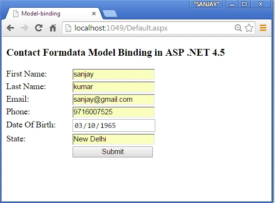 filled output