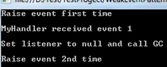 Using weak event pattern