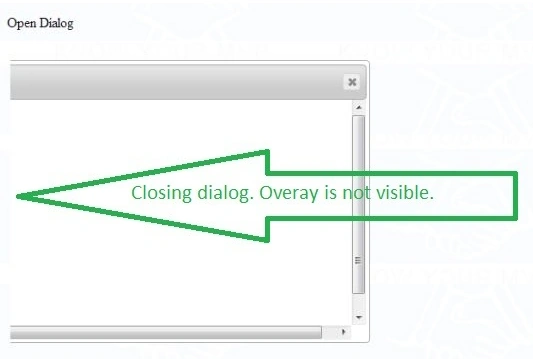 Overlay closing