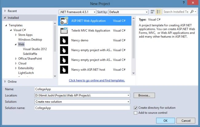 Creating ASP.NET Web Application