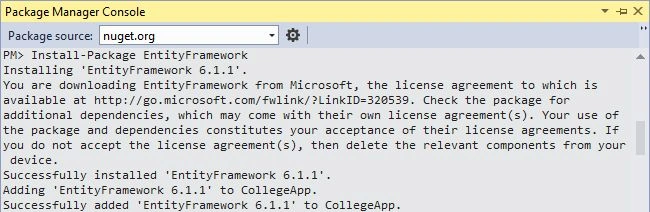 Package Manager Console